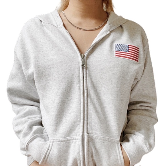 light gray USA zip up hoodie 🇺🇸 - Picture 5 of 5